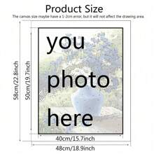 HuaCan 1pc 36colors Custom DIY Pictures By Numbers Personalize With Your Photo Painting By Numbers Unframe Acrylic Paint Ornamental Stylish Fashionable Handpainted Gift For Him Her Dad Mom Family Pets For Anniversaries For Home Wall Decoration - Multicolor - View 2