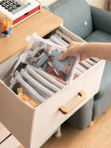 1/5 件 A4/A5/A6 网状拉链袋文件夹、多用途储物袋、学校和办公用品铅笔盒、透明拉链文件夹网袋、积木玩具储物袋、大容量工艺小物件套装、带拉链的收据办公室文件储物袋、适用于文件/档案、防水按扣口袋、学校/办公用品返校、适用于玩具、文件和文具 - 耐用面料储物袋、适用于家庭和托儿所必需品、女士礼物、男士礼物 - 彩色 - 查看 5