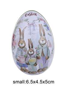 复活节派对用品：锡制蛋容器 + 彩色兔子设计巧克力蛋，适合派对装饰、朋友礼物、家庭节日必需品，营造节日气氛