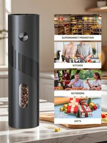 CLITON Electric Salt And Pepper Grinder Set, One-Handed, Battery Powered, Adjustable Coarseness, LED Light, Pepper Mills With Stand, Seasoning Tools For Kitchen, Dining Or Gifting - Multicolor - View 7