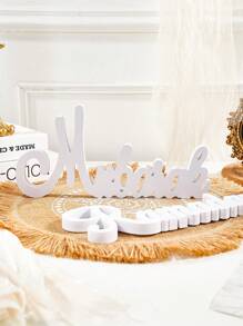 1 szt. Kreatywny prosty biały materiał Sheevs Board EID Mubarak i stojak na listy Ramadan Mubarak, dekoracja, 5,2 * 11 cali, nowoczesny minimalistyczny design, dekoracyjne rzemiosło na obchody święta Ramadan, piękny prezent na Eid Al-Fitr w domu, dekoracja imprezy i spotkania Ramadan Kareem - Ozdoby z literami - Zobacz 6