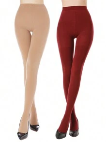 1/2 pary damskich rajstop 70D Sexy Slimming Sheer Opaque Tight, proste legginsy w jednolitym kolorze, eleganckie pończochy