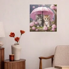 1 套 30-40 英寸钻石画，5D DIY 手工猫设计，无框空间装饰，惊喜礼物