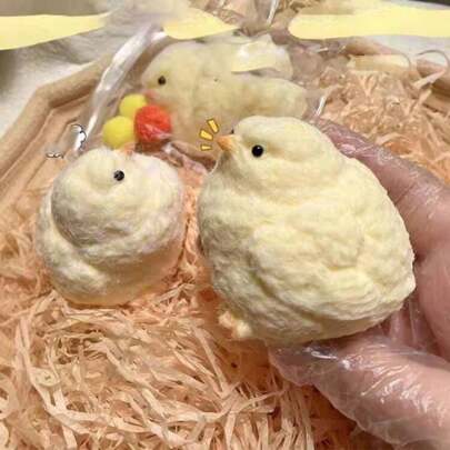 1 PIEZA Pollo de peluche antiestrés - Lindo para apretar para la ansiedad y la ira, objeto sensorial para adultos, decoración de escritorio portátil, regalo de Navidad/cumpleaños