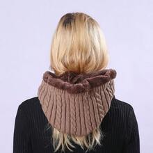 1pc Solid Color Cycling Ear Warmer Hat, Knitted Fleece Lined Thick Beanie Cap, Casual Autumn/Winter