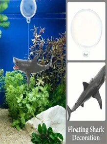 1 套鲨鱼形漂浮装饰物适用于鱼缸水族箱装饰 - 彩色 - 查看 6