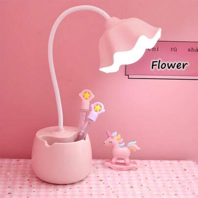 1pc LED学生学习台灯护眼台灯宿舍卧室小书灯阅读学习作业笔筒台灯