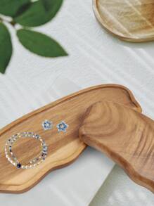 1 Stück Akazienholz Wolken kreative Massivholz Tablett, Schmuck und Kosmetik Aufbewahrungstablett, Küchen- und Badezimmer Tablett, Dessert, Snack, Snack Tablett, Obstschale, Geschirr Tablett, dekorative Präsentationsplatte im europäischen Stil, Vintage Tisch Dekorationstablett, Weihnachts-, Halloween-Dekorationstablett