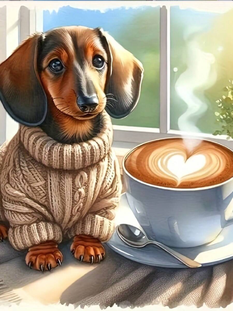 1 Set Of 30-40 Inch Unframed Diamond Painting Kit, 5D Handmade DIY Sunshine Puppy, Home Decor, Surprise Gift - Multicolor - View 1