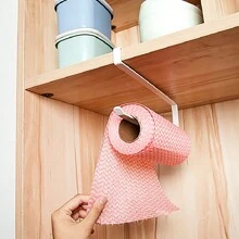 1/2pcs Free Hanging Organizer Kitchen Paper Towel Holder Cabinet Slouchy Paper Roll Holder Cling Film Rag Shelf