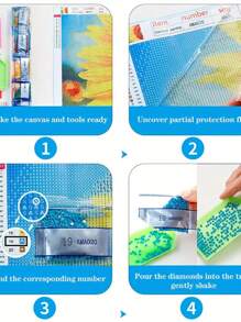 1 Set von 30-40 cm ungerahmtem 5D Diamant-Malset, DIY Winter Dorf Szenerie Wanddekoration, Überraschungsgeschenk