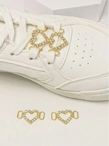2 Peças Encantos elegantes de liga oca para sapatos, decorados com brilhantes cristais e pérolas falsas, adequados para botas e tênis