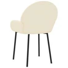 Cream Faux Leather Dining Chairs Set Of Two Modern Design - White - View 5