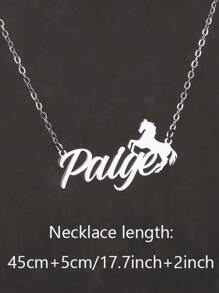 1 pieza Collar personalizado con letra del nombre en inglés de caballo en opcionales de plata y oro rosa, regalo de día de la madre, cumpleaños, aniversario, San Valentín, accesorios de moda para fiesta, regalo de cumpleaños para dama, regalo de Navidad