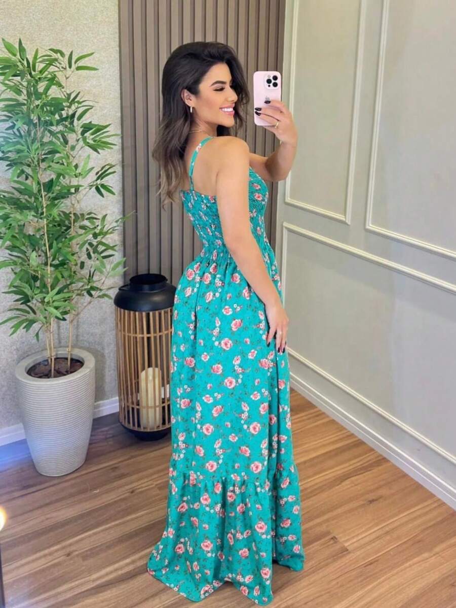 Women Long Dresses - 墨綠色 - 查看 1