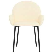 Cream Faux Leather Dining Chairs Set Of Two Modern Design - White - View 3