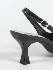 Women's Pointed Toe Rhinestone Lace Floral Decor Stilettos, Elegant Party Evening Sexy Black High Heels - Black - View 7