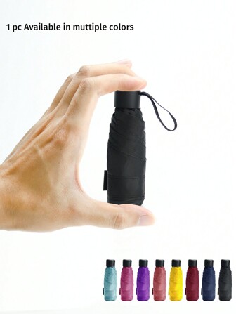 1 把迷你口袋雨伞，防晒挡雨，防紫外线，可折叠便携，适用于学校、办公室、家庭、旅行、返校用品