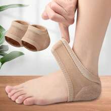 1 par de sapatos e meias de silicone com tecido elástico anti-rachaduras, protetores para os pés, proteção para o calcanhar, capa protetora para os pés com meio tamanho. - Multicolorido - Ver 6