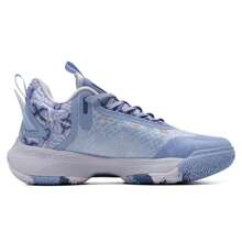 XTEP Men's Basketball Shoes, Comfortable Breathable Sports Casual Shoes, 876119120019 Technology, Lavender/Neon Orange