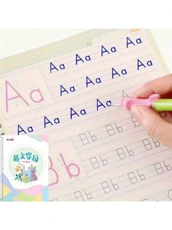 Reusable Writing Calligraphy Groove Drawing Christmas, Christmas Gift, New Year Gift Lettering Magic Book, English Calligraphy Alphabet Practice Book With 1 Pen + 5 Refills + 1 Pen Holder, School Supplies, Back To School, Christmas, Christmas Gift