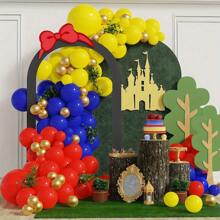 Juego de 145 globos con tema de dibujos animados, que incluye globos de látex de 10 pulgadas en rojo, amarillo y azul, decoración de cumpleaños de princesa con tema de dibujos animados, decoración de boda, decoración de aniversario, decoración de festival, decoración interior y exterior, decoración del hogar - Multicolor - Ver 1