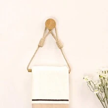 Bohemischer Stil Holz Taschentuchbox Halter, einzigartiger Papierhandtuchspender für Küche/Badezimmer, selbstklebend oder bohren installiert (ca. 15cm), natürliche Farbe Badezimmer Dekoration Herbstdekoration
