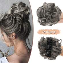 Chignon con fermaglio a pinza in capelli sintetici ricci, resistente al calore, con boccoli naturali, fermagli per extension capelli, colori nero, marrone, biondo, adatto per l'uso quotidiano, 40g 1 pezzo