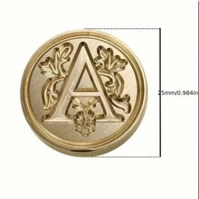 1 pezzo Timbro tradizionale medievale con alfabeto iniziale in ceralacca, testina in ottone e manico in legno, per biglietti di Ringraziamento, buste, confezioni regalo, inviti di matrimonio e fidanzamento - Lettere A-Z, Back to School, Forniture scolastiche