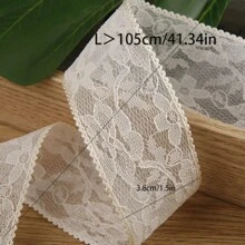 复古双层蕾丝薄纱丝带、服装、太阳帽礼盒花卉装饰蝴蝶结 DIY 发饰装饰情人节 - 彩色 - 查看 5