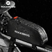 ROCKBROS Mountain Bike Roof Bag, Front Frame Bag, Reflective Logo Bag, Top Frame Tube Bag, Waterproof Reflective MTB Waterproof Frame Tube Bag - Black - View 2