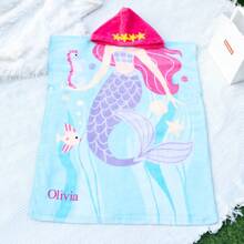 Personalized Youth Hooded Towel, Beach Towel Personalized Home Bathroom Decor Summer Beach Essentials Back To School