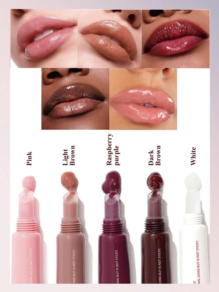 1pc 保湿唇彩油，丰唇彩，保湿唇油彩，透明保湿润唇膏，使双唇更饱满滋润 - 彩色 - 查看 1