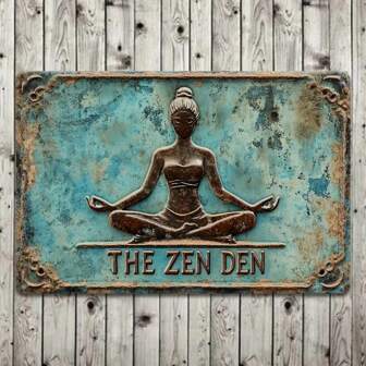 1 Pc 12 Inch X 8 Inch "Zen Corner" Metal Home Decor Sign, Suitable For Yoga Studio, Home Decor, Living Room, Bedroom, Man Cave, Garage, Porch, Cafe, Bar, Versatile Vintage Metal Plaque, Random Style Unique Gift,Home Decor ,Room Decor,Wall Decor Gifts Birthday Graduation