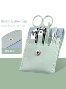 Set di manicure 4/7 pezzi, set per la cura delle unghie da viaggio, set di strumenti per la rimozione della cera auricolare, set di strumenti per manicure/pedicure per uomo e donna, set professionale di forbicine per unghie