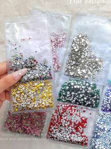 1440 viên đá đính móng hình chữ nhật, nhiều kích cỡ, đá đính móng nghệ thuật, đá pha lê AB nhiều màu sắc, 1440 viên đá trắng trong suốt, dùng để tự làm móng nghệ thuật, phụ kiện làm móng, trang trí móng, đá quý trang trí móng. - Nhiều màu - Xem 7