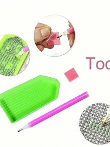 1 套 30-40 英寸无框 5D 钻石画 DIY 小狗抱猫、家居装饰、惊喜礼物