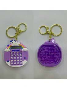Calculadora de dibujos animados, llavero de consola de juegos - Azul - Ver 3
