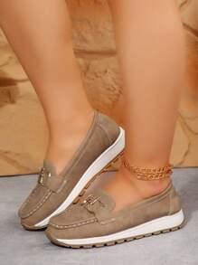 Mocasines calados talla grande para el verano, sandalias de cuña de suela blanda para mujeres de mediana edad y adultas mayores