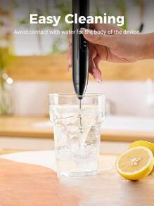 1pc Batidor de leche eléctrico portátil con carga USB: de mano, 3 velocidades 6000 RPM con 2 batidores - Batidora de café compacta - Blanco - Ver 4