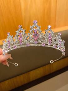 1 pieza Diadema con corona extra grande, diadema de corona elegante y dulce a la moda, adecuada para actuaciones y uso en cumpleaños
