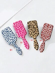 1 Pente Escova para Couro Cabeludo Massageador de Tamanho Grande com Estampa de Leopardo, Almofada de Ar Suave para Cabelos Cacheados, Dia dos Namorados