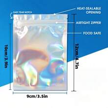 1000/500/100/50 Nhiều kích cỡ tùy chọn, Túi chống mùi có thể đóng lại, Túi màng polyester cầu vồng ba chiều, Túi khóa kéo bằng lá nhôm có thể hàn nhiệt có lỗ treo, Thích hợp để đóng gói quà tặng cho bữa tiệc, Túi niêm phong mẫu trang sức và móng tay, Túi đóng gói quà tặng cho bữa tiệc, Túi đựng phụ kiện trang sức, Túi đựng mỹ phẩm, v.v. Thích hợp cho túi giấy bạc nhôm đựng quà tặng cho bữa tiệc doanh nghiệp nhỏ - Nhiều màu - Xem 4