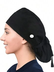 Einstellbare Arbeitsmütze mit Knopf-Pferdeschwanz, Schweißband für Arbeitshut, elastisches Bindekopfteil, 1 Stück