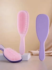 1 pieza Peine con cojín de aire de primavera, desmontable, con función de masaje del cabelludo, funciona tanto en seco como en húmedo para desenredar el cabello y evitar nudos, compacto y conveniente, útiles para volver a la escuela