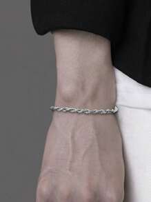 1 pezzo Braccialetto catena in acciaio inossidabile dorato, accessorio di gioielleria personalizzato stile hip-hop da uomo