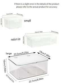 1 Pack, 1pc/3pcs Hair Accessories Storage Box, Desk-Top Large Capacity Jewelry Box, Student Hair Band Scrunchie Dust-Proof Transparent Vanity Organizer, Travel Miscellaneous Storage Box - Clear - View 2