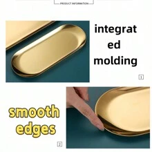 1 件不锈钢椭圆形肥皂盒、小饰品托盘、复古风格浴室收纳盒，适合返校季