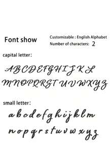 1 件金银玫瑰金定制心形吊坠项链，女士个性化镂空心形字母吊坠项链，优雅双字母项链不锈钢铭牌字母项链定制珠宝情人节礼物时尚派对配饰女士生日礼物圣诞礼物 - 彩色 - 查看 8