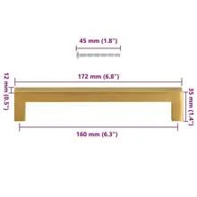 Golden Stainless Steel Furniture Handles Set Of 10 Pcs 160 Mm Length Modern Design Durable Hardware For Cabinets Drawers And Closets